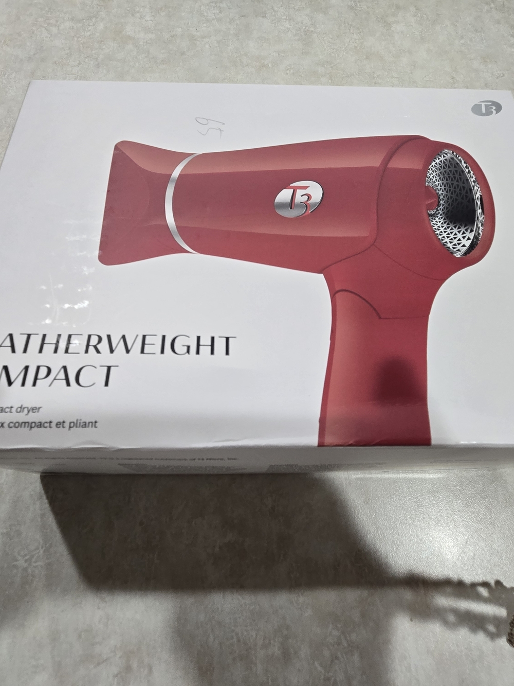 T3 Compact Featherweight Hair Dryer in Deep Red with Silver Accent New In Box